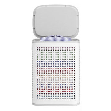 Plastic wasmand 75 liter wasverzamelaar | Wit-Grijs | 33x42,5x57 cm