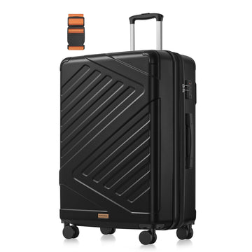 XL-harde reiskoffer met TSA-slot en kofferriem | Tintenzwart | 50x30x75 cm