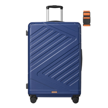 Harde reiskoffer met TSA-slot en kofferriem | Havenblauw | 50x30x75 cm