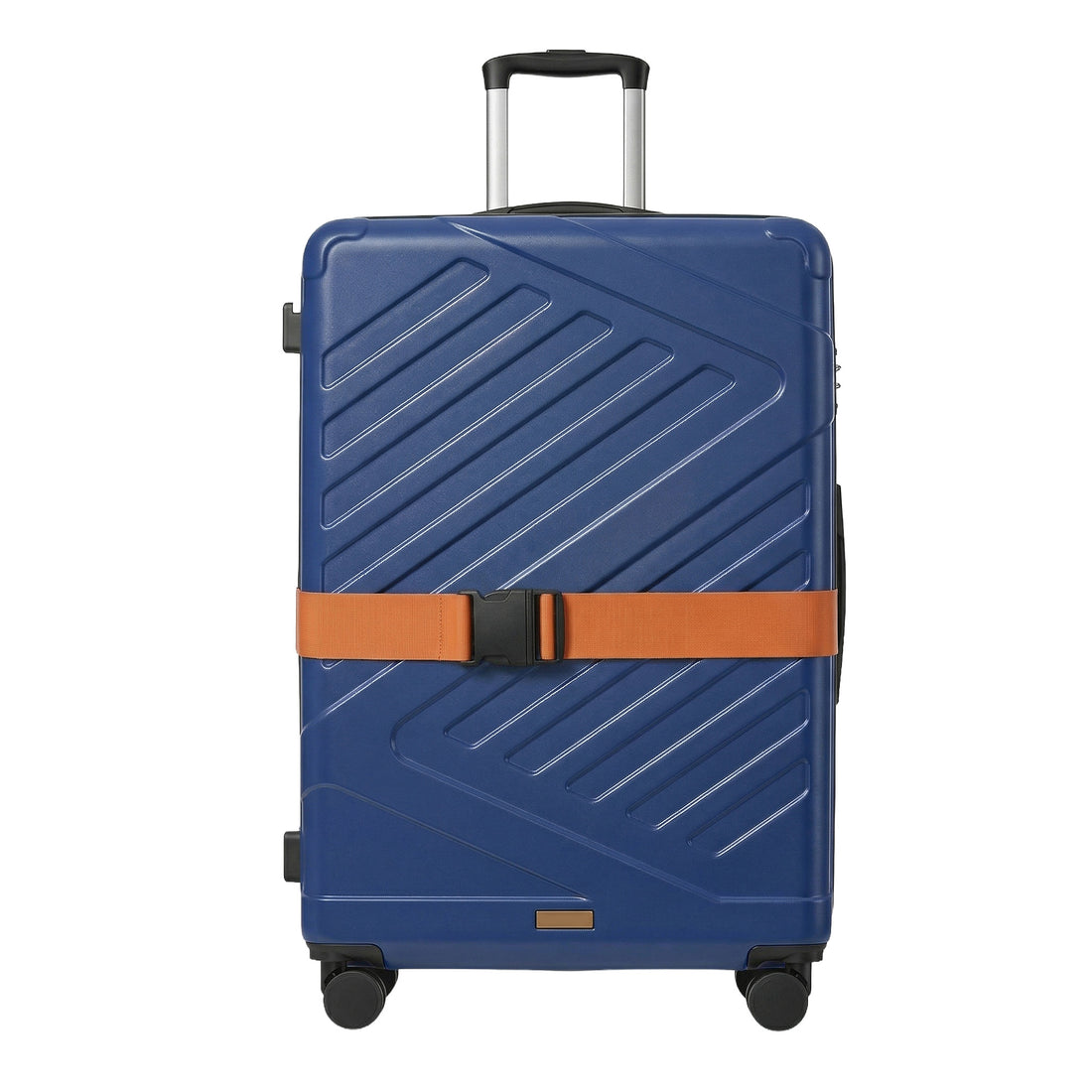 XL hardcase koffer met TSA-slot en kofferriem, uitbreidbaar | Blauw | 50x30x75 cm
