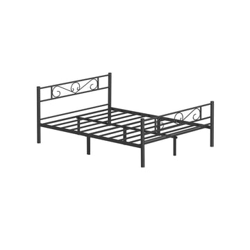 Zwart metalen bedframe - stevig, gepoedercoat, eenvoudige montage - 207,6 x 161,8 x 86 cm