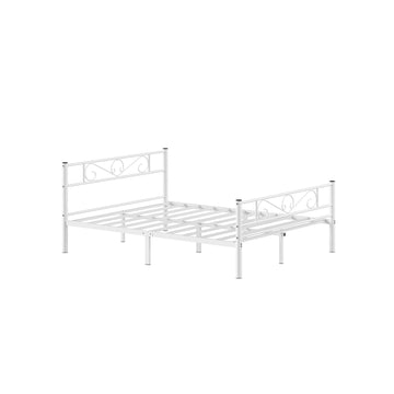 Wit metalen bedframe - kingsize - poedercoating - extra sterk - 207,6 x 161,8 x 86,4 cm