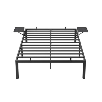 Zwart metalen bedframe - gepoedercoat - 140 x 200 cm - 454 kg draagvermogen