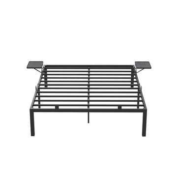Metalen bedframe 140 x 190 cm, zwart, gepoedercoat, zwaar belastbaar