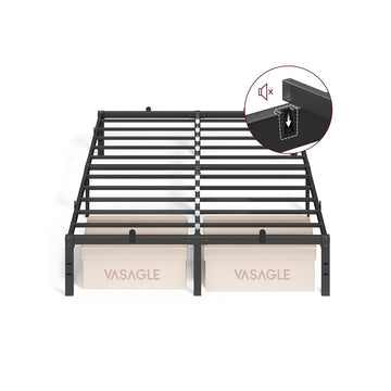 Bedframe zwart staal - duurzaam draagvermogen - 200 x 140 x 35,6 cm