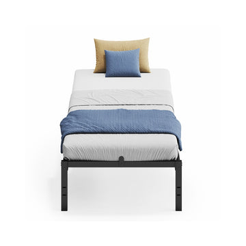 Metalen bedframe met opbergruimte voor slaapkamer | Inktzwart | 90x200x40,6 cm