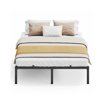 Metalen bedframe met opbergruimte en modern design | Inktzwart | 160x200x40,6 cm
