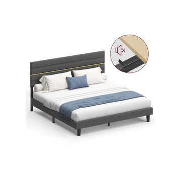Bedframe met bekleding - grijs staal - 202 x 180 cm