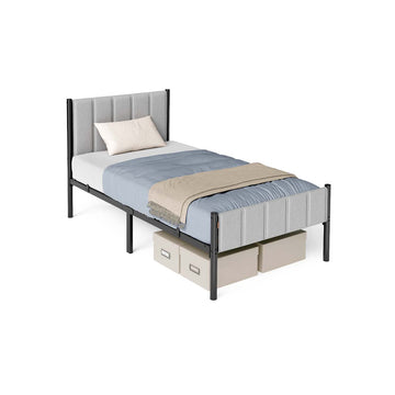 Eenpersoonsbedframe - staal en schuim - stevig - 250 kg - 206,2 x 91,5 x 104 cm