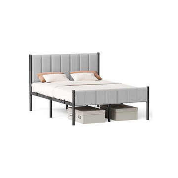 Tweepersoons bedframe - staal - max. 500 kg - 207 x 141,5 x 104 cm - grijs