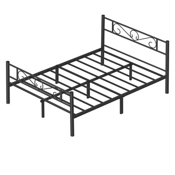 Metalen bedframe eenvoudig op te bouwen | Zwart | 141,8x208x86,4 cm