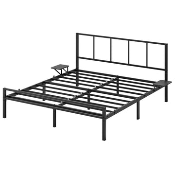 Metalen bedframe voor matras 160x200 cm | Zwart | 161x207,6x87 cm