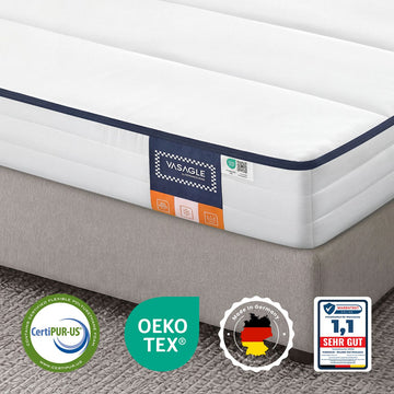 Dubbele matras van gelgeheugenschuim 160x200 cm | Wit | 160x200x12 cm