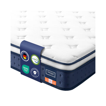 Pocketveringmatras met gelgeheugenschuim en comfort | Blauw | 180x200x20 cm