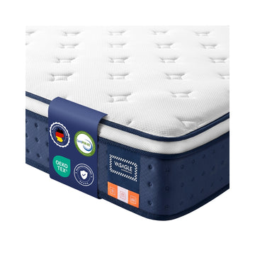Pocketveringmatras met gelgeheugenschuim en comfort | Blauw | 200x90x25 cm