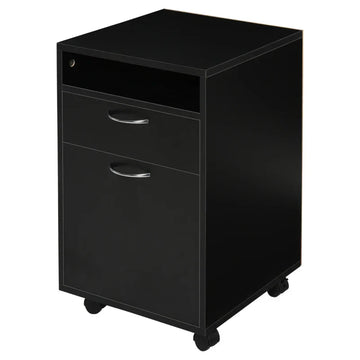 Mobiele archiefkast op wielen | Kleur: Zwart | Afmetingen: 40x35x60 cm