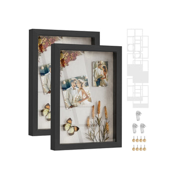 2-delige fotolijstenset van MDF en glas - 36,5 x 26 cm