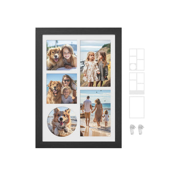 Moderne fotolijstset - wanddecoratie - MDF en glas - 36,5 x 26 x 1,5 cm