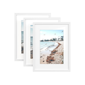 3-delige fotolijstset voor fotocollage met wandhaken | Wit | 30x40 cm