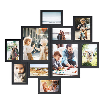 10-delige fotolijstset in verschillende formaten | Zwart