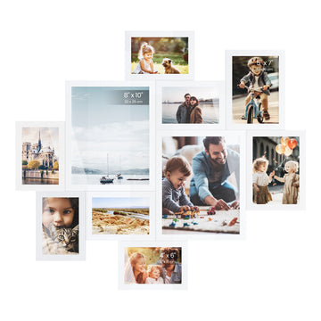 10-delige fotolijstset van PVC verschillende formaten | Wit