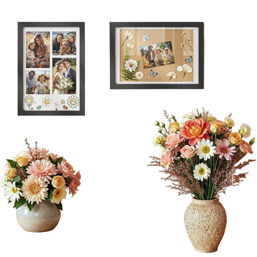 2-delige set zwarte fotolijsten MDF glas 36,5 x 26 cm