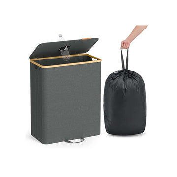 Flessenverzamelaar Afvalbak 135 l Grijs/Bruin - 52,5 x 38,5 x 70,5 cm