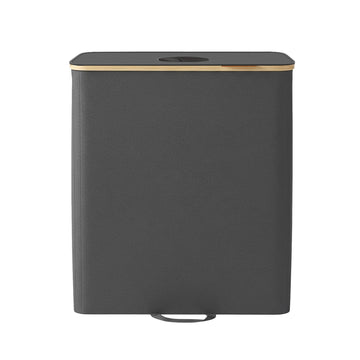 Flessencontainer 140 liter met deksel en binnentas | Grijs-beige | 38,5x52,5x70,5 cm