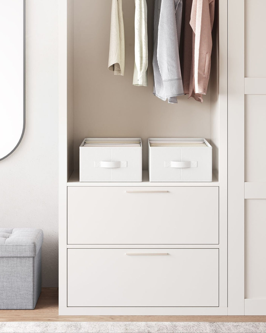 2-delige kledingkast organizer - opbergoplossing - vliesstof - 42 x 30 x 17 cm