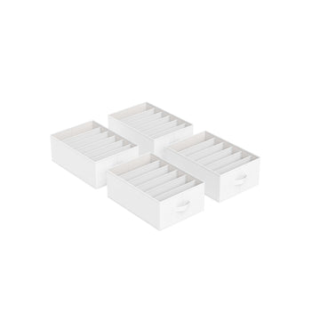 Witte kledingorganizerset - opbergboxen - vliesstof - 42 x 30 x 17 cm