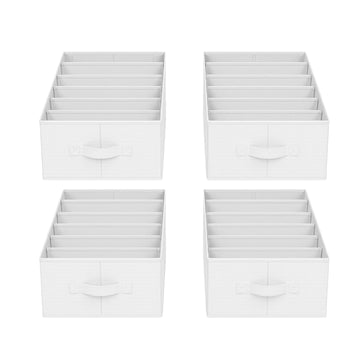Kledingkastorganizer 4-delige set 6 vakken opvouwbare opbergbox | Wolkenwit | 30x42x17 cm