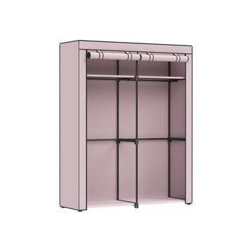 Stoffen kledingkast - kledingrek - opberger - paars - 140 x 43 x 174 cm