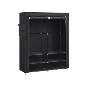 Draagbare kledingkast zwart - kledingopberger - stalen frame - 45 x 127 x 176 cm