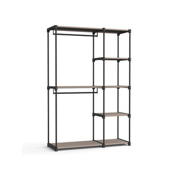Taupe kledingkastorganizer 2-delig - opberger - non-woven stof - metaal - 43 x 124 x 182 cm