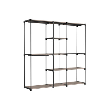 Open kledingkast - kledingrek - stalen frame - taupe - 182 x 43 x 182 cm - stevig