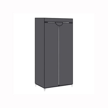 Stoffen kledingkast - opvouwbaar - grijs - 75 x 45 x 160 cm