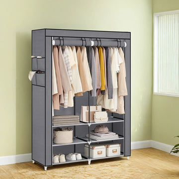 Stoffen kledingkast met stalen frame - 45 x 127 x 176 cm