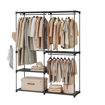 Kledingrek - kledingstang - staal & kunststof - 43x138x182 cm - hoge capaciteit