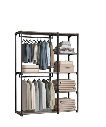 Zwarte kledingkastorganizer - ruimtebesparend - non-woven - 43 x 124 x 182 cm