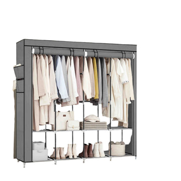 Stoffen kledingkast - opbergkast - stevig stalen frame - 45 x 170 x 167 cm