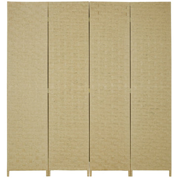 Houten kamerscherm met 4 panelen | Kleur: Bruin | Afmetingen: 159.5x1.6x169.5 cm