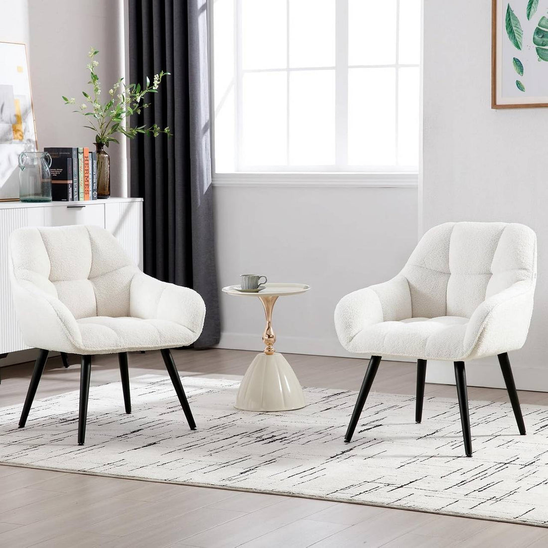 Relaxliege Ohrensessel mit Frottee- und Metallbeinen | Creme | 64x68,5x78,5 cm