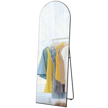 Staande spiegel over de volledige lengte | Kleur: Zwart | Afmetingen: 50x3,6x150 cm