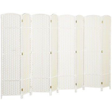 8-delig kamerscherm - Opvouwbare ruimteverdeler | Kleur: Wit | Afmetingen: 320x1,6x170 cm