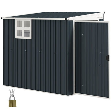 Metalen tuinschuur voor gereedschap | Kleur: Grijs | Afmetingen: 193x128x161/181 cm