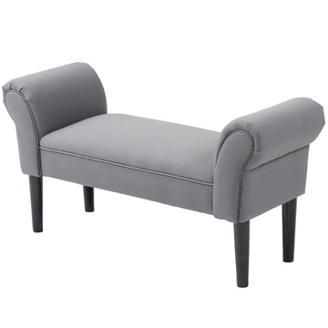 Gestoffeerde bank met opbergruimte - Donkergrijs | Kleur: Donkergrijs | Afmetingen: 102x36x51 cm