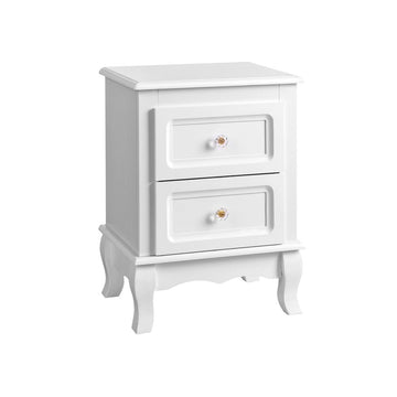 Nachtkastjes set van 2 - 2 laden - MDF/hout - wit - 38,5 x 52,5 x 30,5 cm