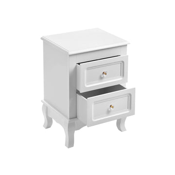 Set van 2 nachtkastjes - opberglade - MDF en massief hout - 38,5 x 52,5 x 30,5 cm