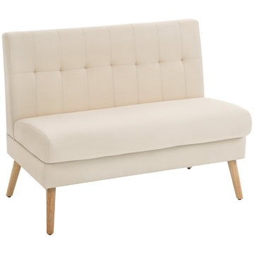 2-zitsbank bruin met gecapitonneerde rugleuning | Kleur: Bruin | Afmetingen: 118x68x90 cm