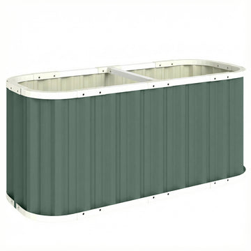 Metalen hoogbed voor tuin | Kleur: Groen | Afmetingen: 53x136x61 cm